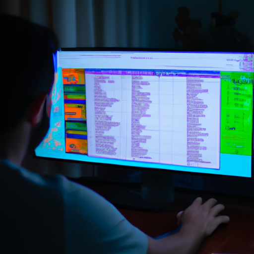 Una imagen de una persona trabajando en una computadora con una pantalla de resultados de búsqueda
